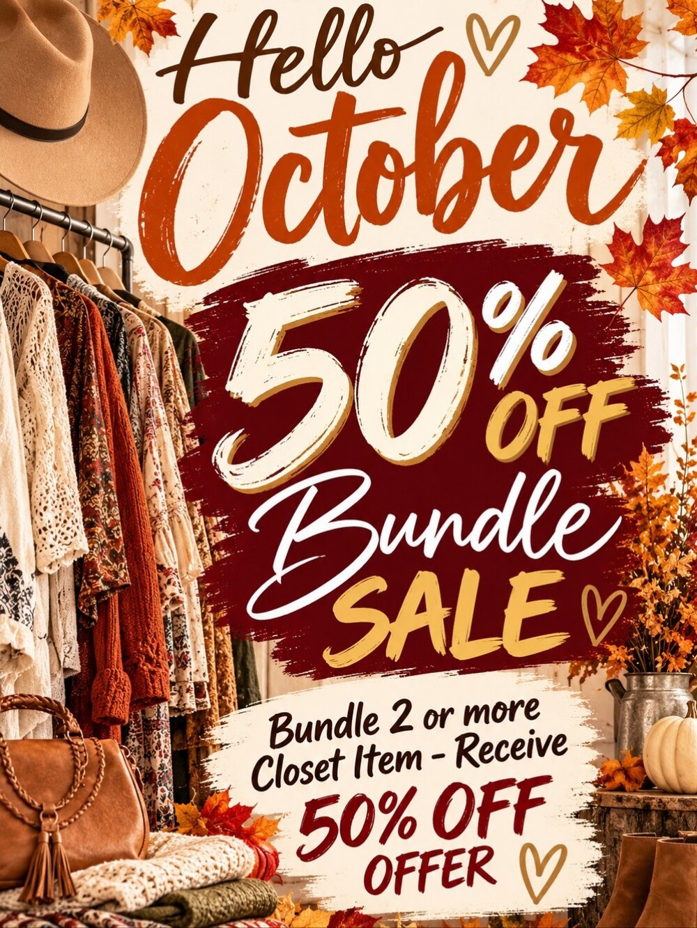 🤠50% Off CLOSET SALE - BUNDLE 2 OR MORE, GET HALF PRICE OFF🤠